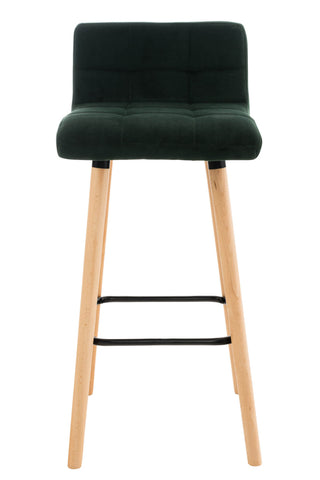 TPFLiving bar stool London frame wood Natura velvet