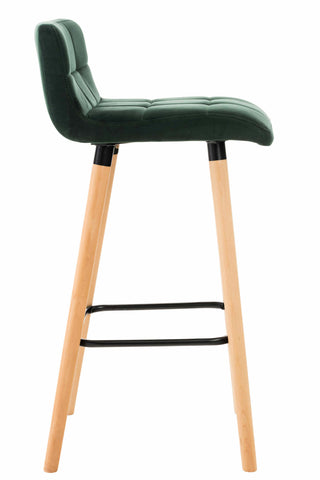 TPFLiving bar stool London frame wood Natura velvet