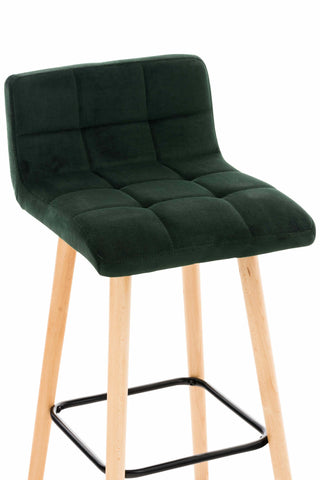 TPFLiving bar stool London frame wood Natura velvet