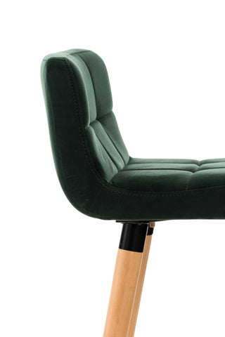 TPFLiving bar stool London frame wood Natura velvet