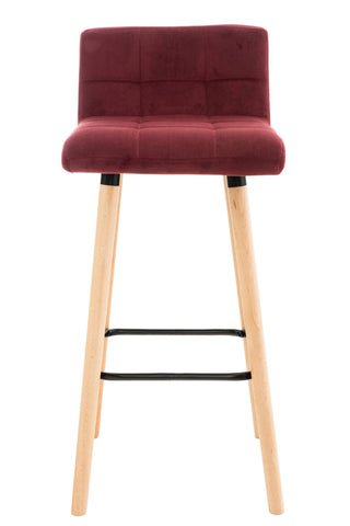 TPFLiving bar stool London frame wood Natura velvet