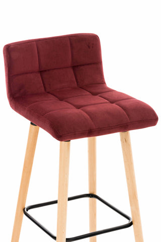 TPFLiving bar stool London frame wood Natura velvet