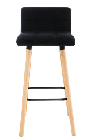 TPFLiving bar stool London frame wood Natura velvet