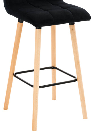 TPFLiving bar stool London frame wood Natura velvet