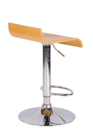 TPFLiving bar stool Wullf metal frame with chrome look wooden seat