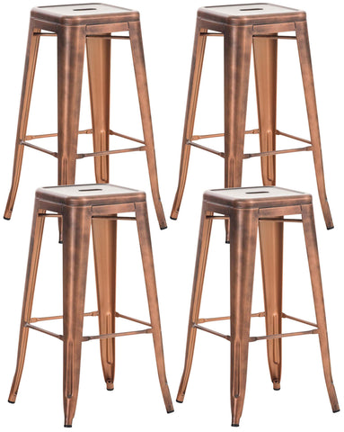 TPFLiving set of 4 Joy metal bar stools