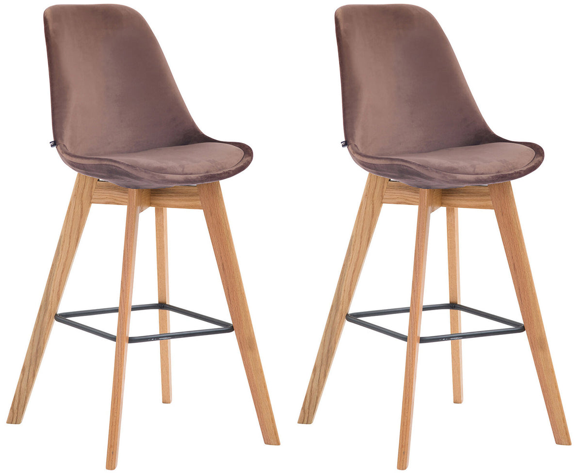 TPFLiving bar stool Medoc frame Natura velvet