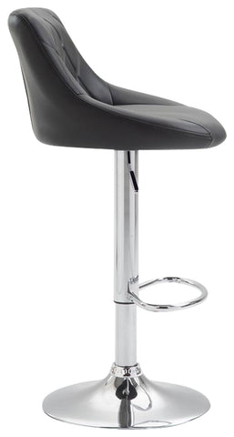 TPFLiving set of 2 bar stools Lazius metal frame in chrome look faux leather