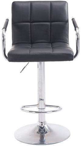 TPFLiving bar stool Luca metal frame in chrome look faux leather