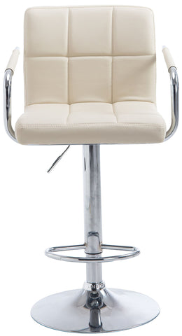 TPFLiving bar stool Luca metal frame in chrome look faux leather