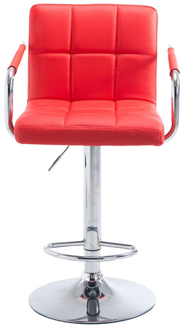 TPFLiving bar stool Luca metal frame in chrome look faux leather