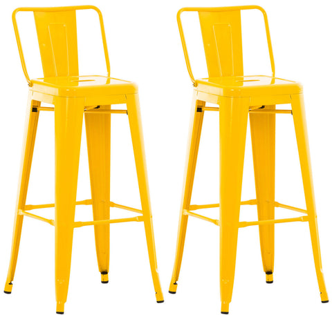 TPFLiving set of 2 bar stools Massimo metal