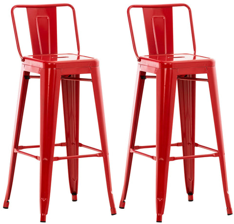 TPFLiving set of 2 bar stools Massimo metal