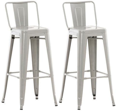 TPFLiving set of 2 bar stools Massimo metal