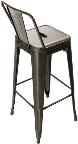 TPFLiving set of 2 bar stools Massimo metal