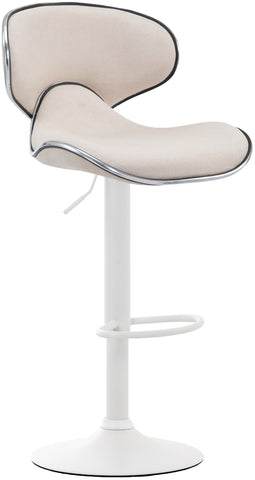 TPFLiving bar stool Las Palmas frame white fabric