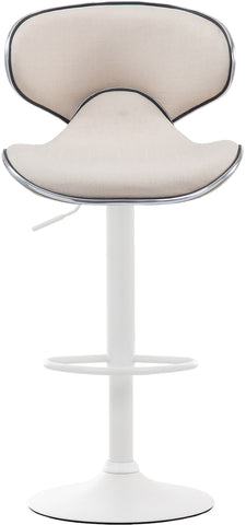 TPFLiving bar stool Las Palmas frame white fabric