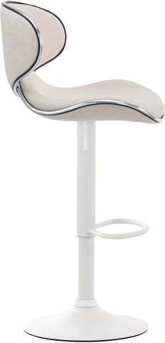 TPFLiving bar stool Las Palmas frame white fabric