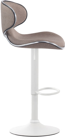 TPFLiving bar stool Las Palmas frame white fabric