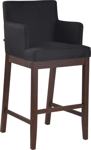 TPFLiving Laren bar stool - antique dark wood frame - fabric