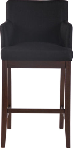 TPFLiving Laren bar stool - antique dark wood frame - fabric