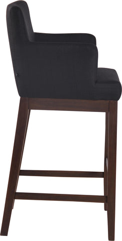 TPFLiving Laren bar stool - antique dark wood frame - fabric