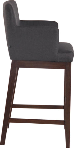 TPFLiving Laren bar stool - antique dark wood frame - fabric