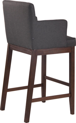 TPFLiving Laren bar stool - antique dark wood frame - fabric