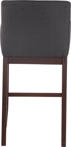 TPFLiving Laren bar stool - antique dark wood frame - fabric