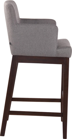 TPFLiving Laren bar stool - antique dark wood frame - fabric