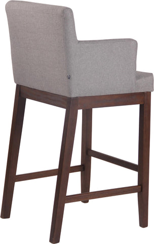 TPFLiving Laren bar stool - antique dark wood frame - fabric