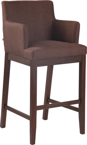 TPFLiving Laren bar stool - antique dark wood frame - fabric