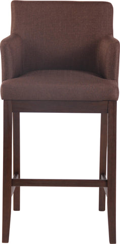 TPFLiving Laren bar stool - antique dark wood frame - fabric