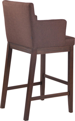 TPFLiving Laren bar stool - antique dark wood frame - fabric