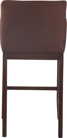 TPFLiving Laren bar stool - antique dark wood frame - fabric