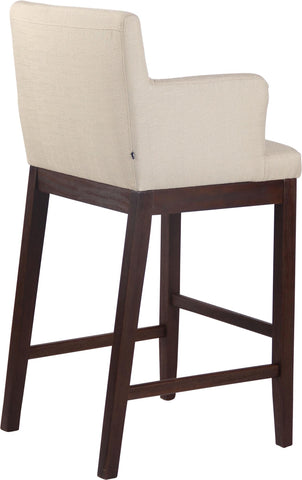 TPFLiving Laren bar stool - antique dark wood frame - fabric