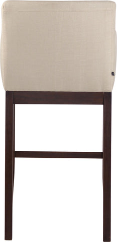 TPFLiving Laren bar stool - antique dark wood frame - fabric