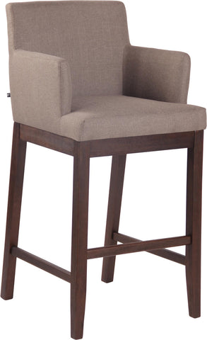 TPFLiving Laren bar stool - antique dark wood frame - fabric