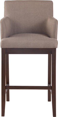 TPFLiving Laren bar stool - antique dark wood frame - fabric