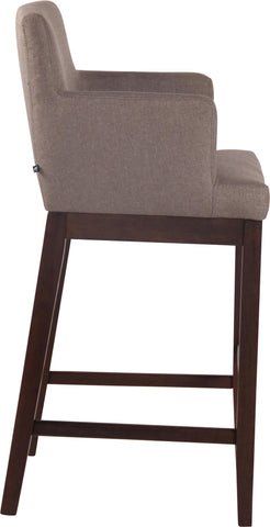 TPFLiving Laren bar stool - antique dark wood frame - fabric