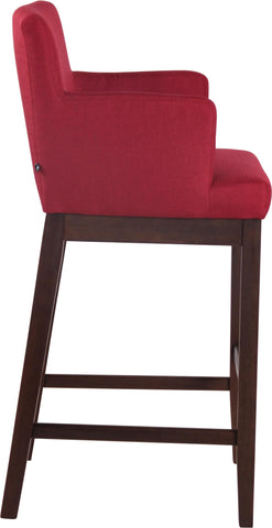 TPFLiving Laren bar stool - antique dark wood frame - fabric