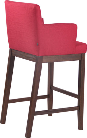 TPFLiving Laren bar stool - antique dark wood frame - fabric