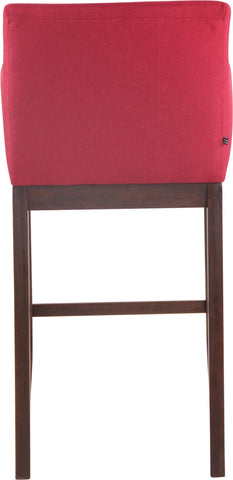 TPFLiving Laren bar stool - antique dark wood frame - fabric