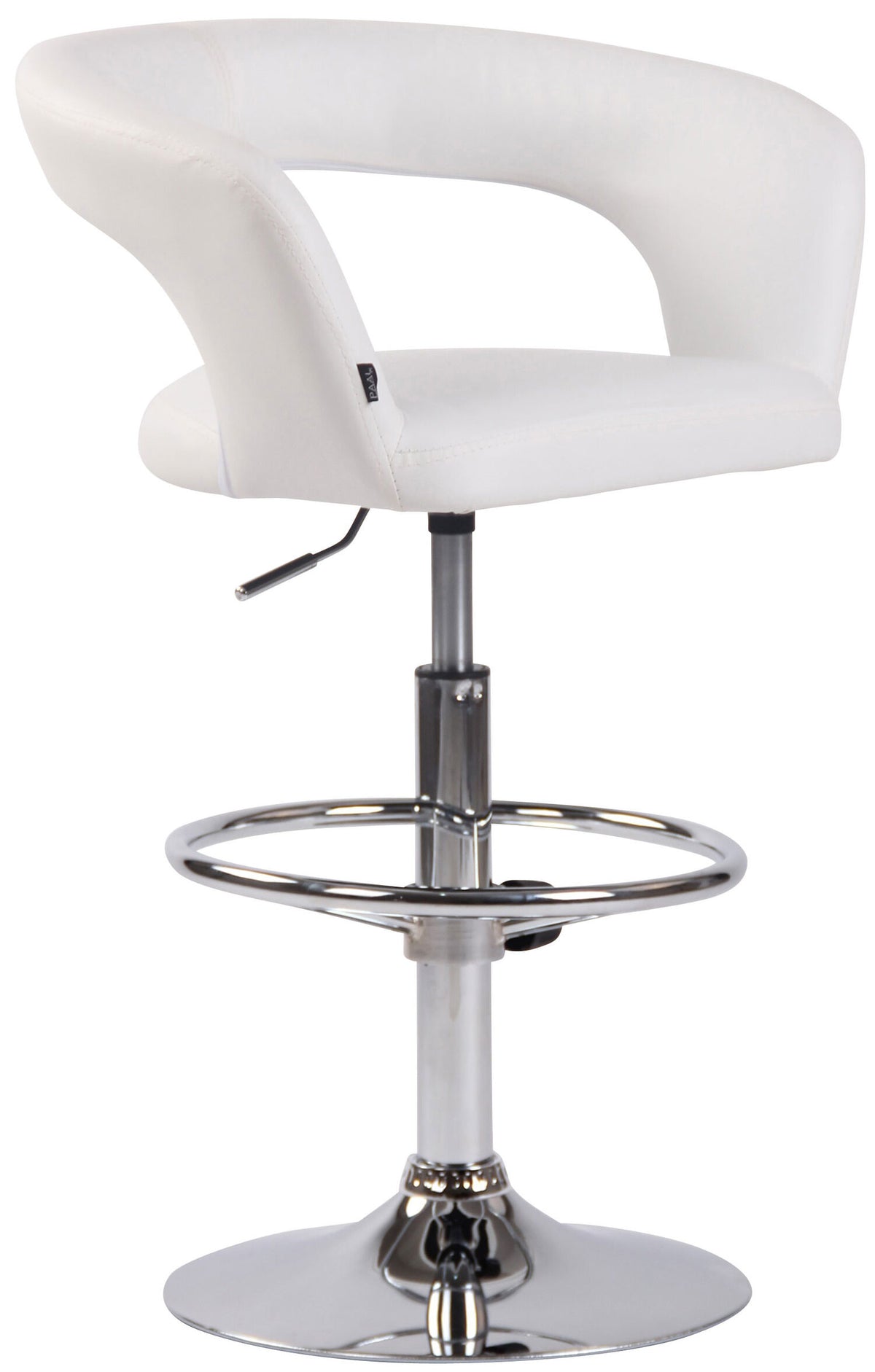 TPFLiving Bar stool Jan metal frame in chrome look faux leather