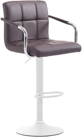 TPFLiving bar stool Luca frame white faux leather