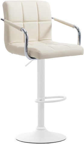 TPFLiving bar stool Luca frame white faux leather