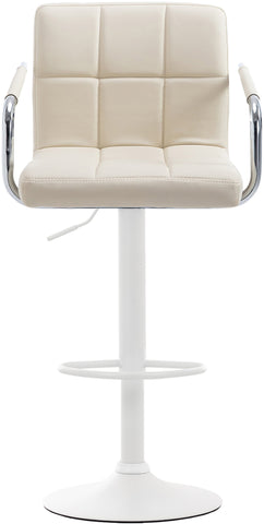 TPFLiving bar stool Luca frame white faux leather