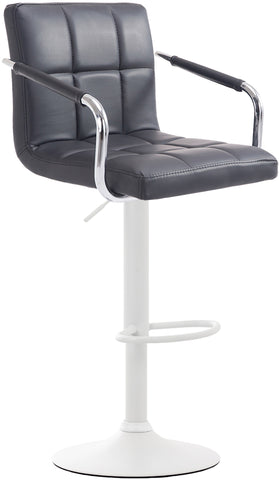 TPFLiving bar stool Luca frame white faux leather