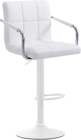 TPFLiving bar stool Luca frame white faux leather