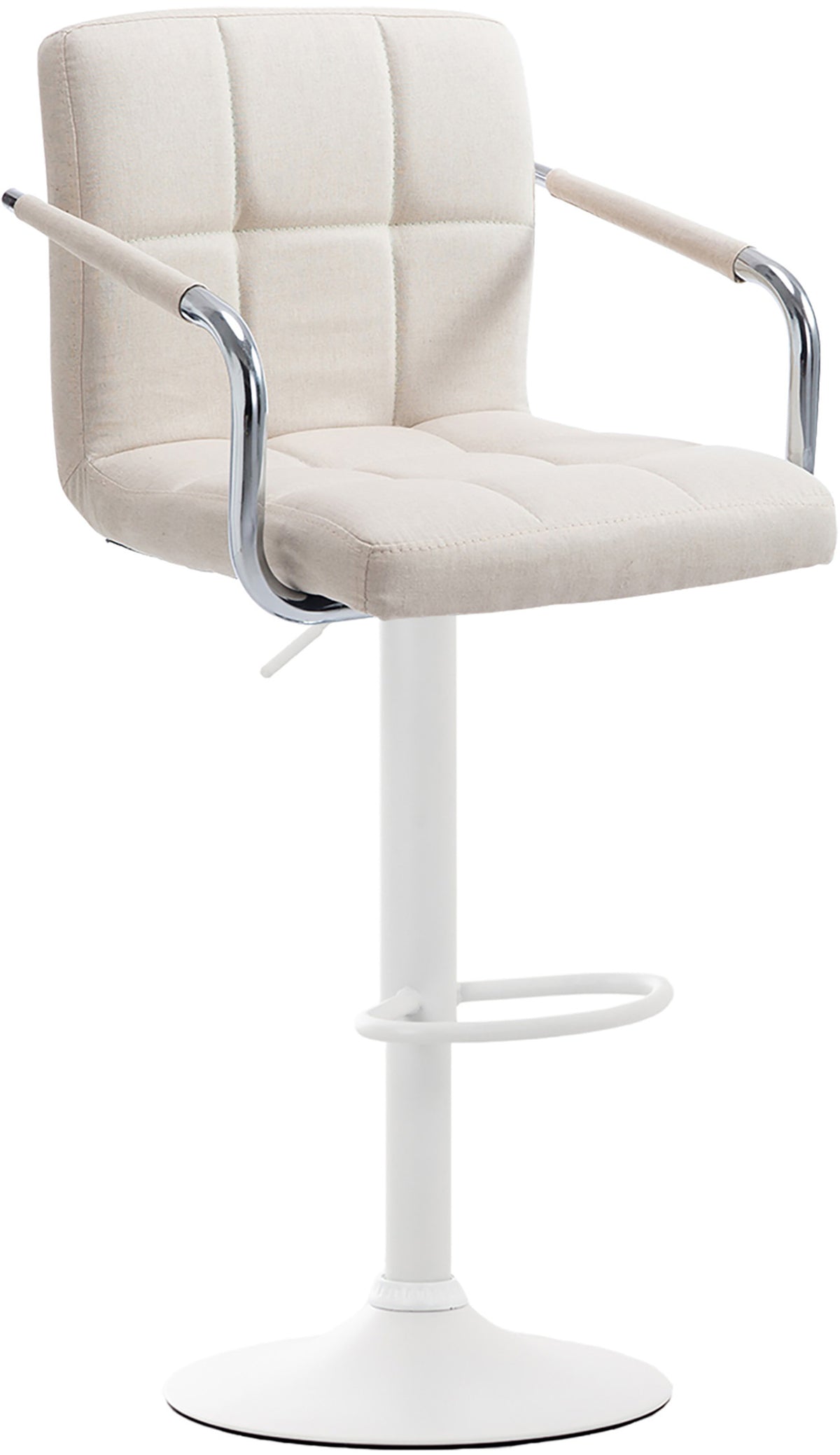 TPFLiving bar stool Luca frame white fabric